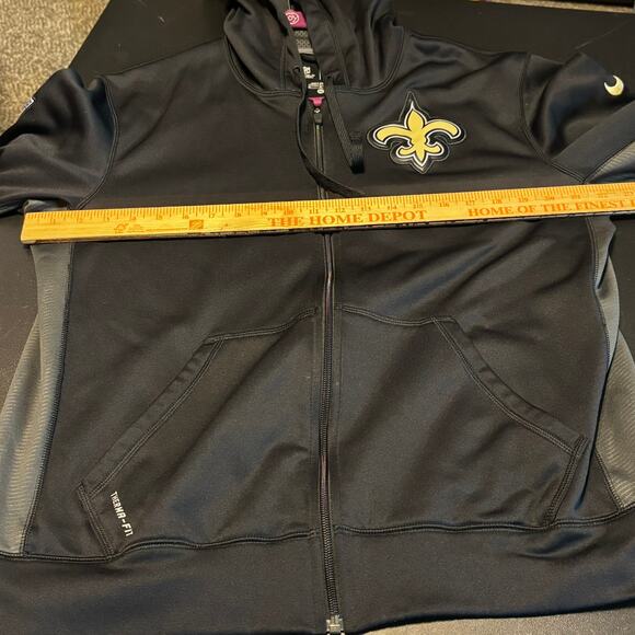 Nike NFL On Field Therma-Fit Hoodie New Orleans Saints Black Full Zip Men’s M - Picture 6 of 7